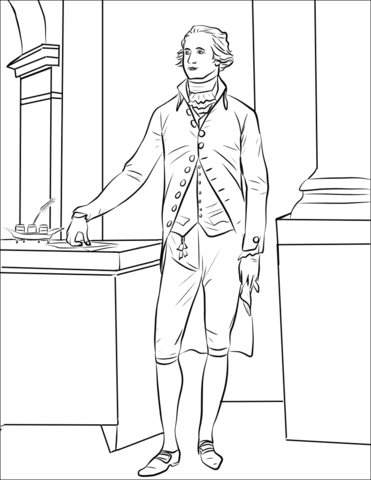 Alexander Hamilton Coloring Page